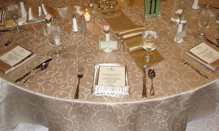 table with menu