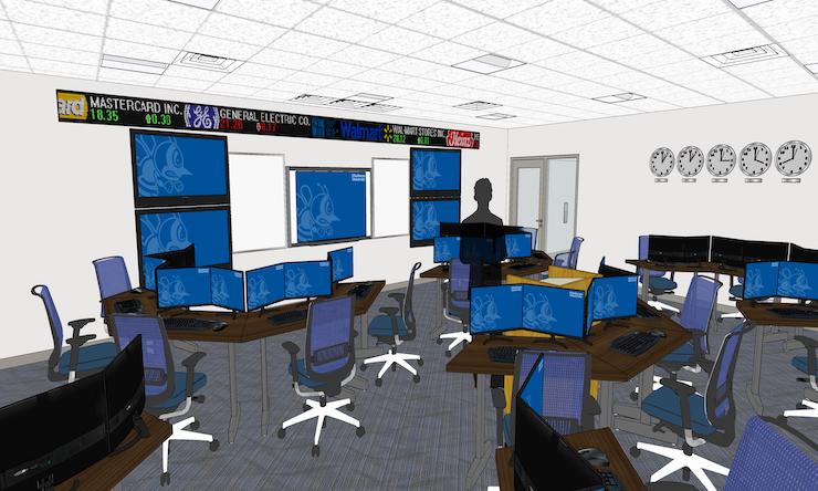 a 3d rendering of the new sales room inside mcmullen hall