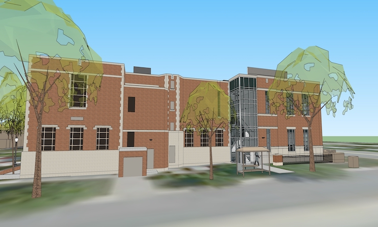 outside rendering of the exterior expansion of mcmullen hall