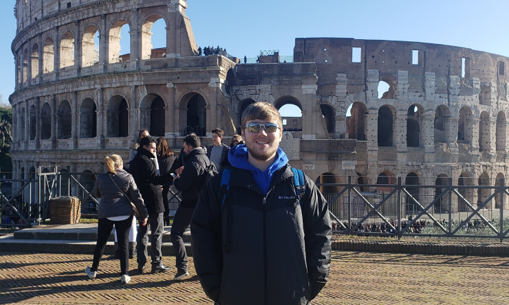 brad in front of colosseum