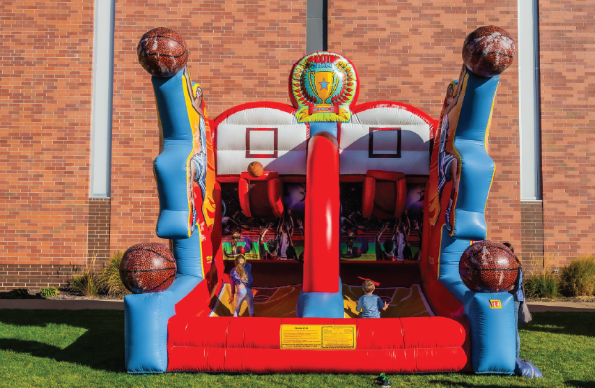 bounce house on campus
