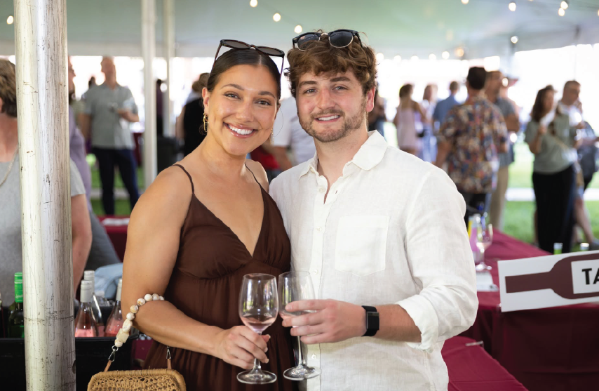 two attendees at the wine festival