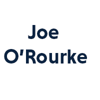 The name Joe O'Rourke in blue against a white background.