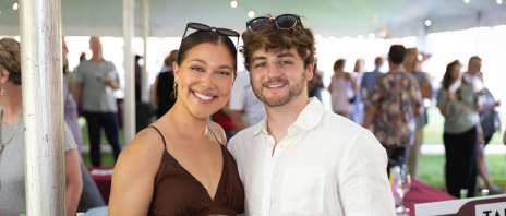 two attendees at the wine festival